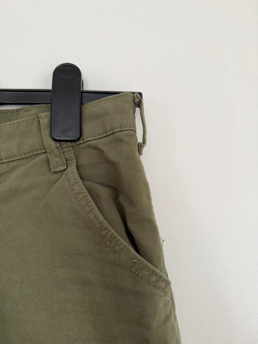 Zara Olive Green Utility Cargo Pants High Waist Straight Leg Size 4 - Picture 7 of 8